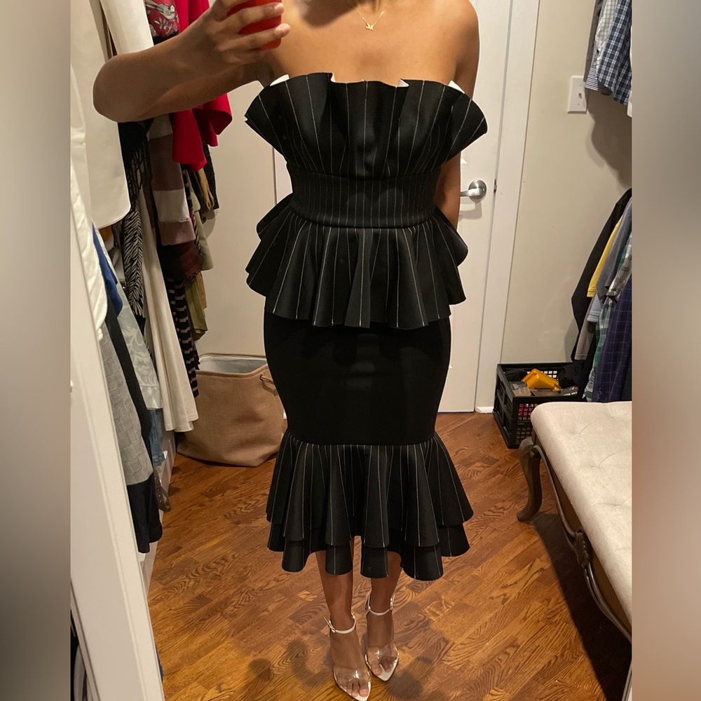 ASOS Strapless Peplum Mermaid Midi Dress (6)